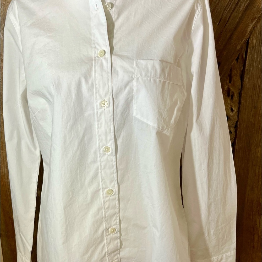 J Crew women’s white button down shirt medium
